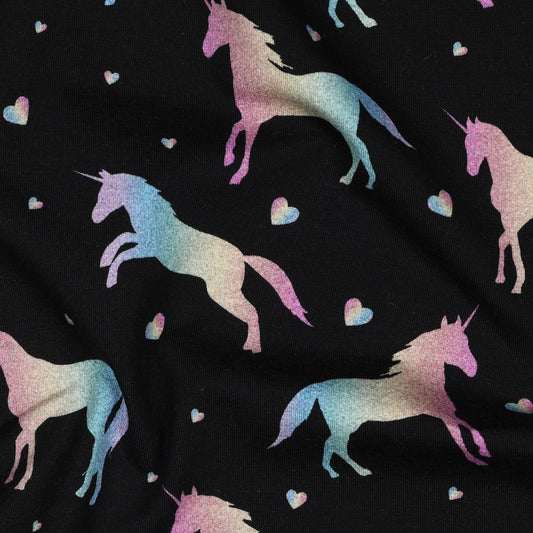 Baumwolljersey Digital Einhorn