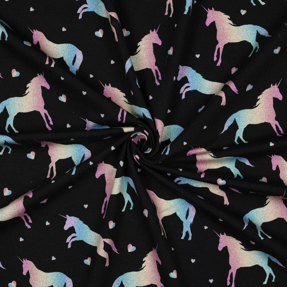 Baumwolljersey Digital Einhorn