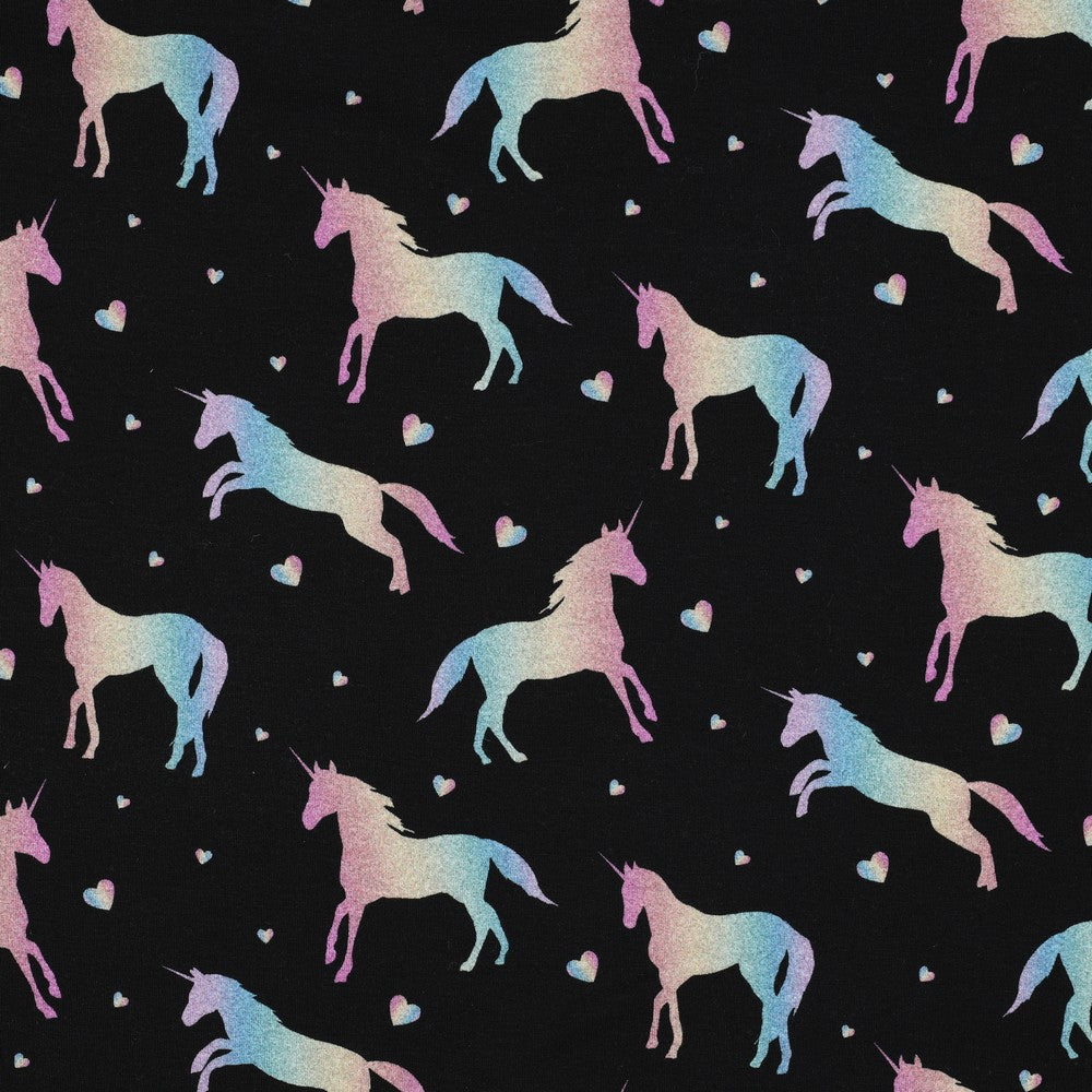 Baumwolljersey Digital Einhorn