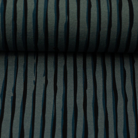 French Terry "Wood Print Stripes“ by Thorsten Berger  Swafing