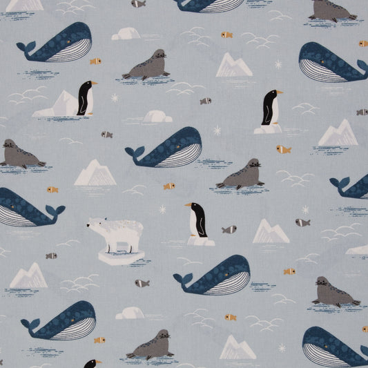 Canvas „Toni“ Leinenoptik Wal Pinguin Seehund Swafing