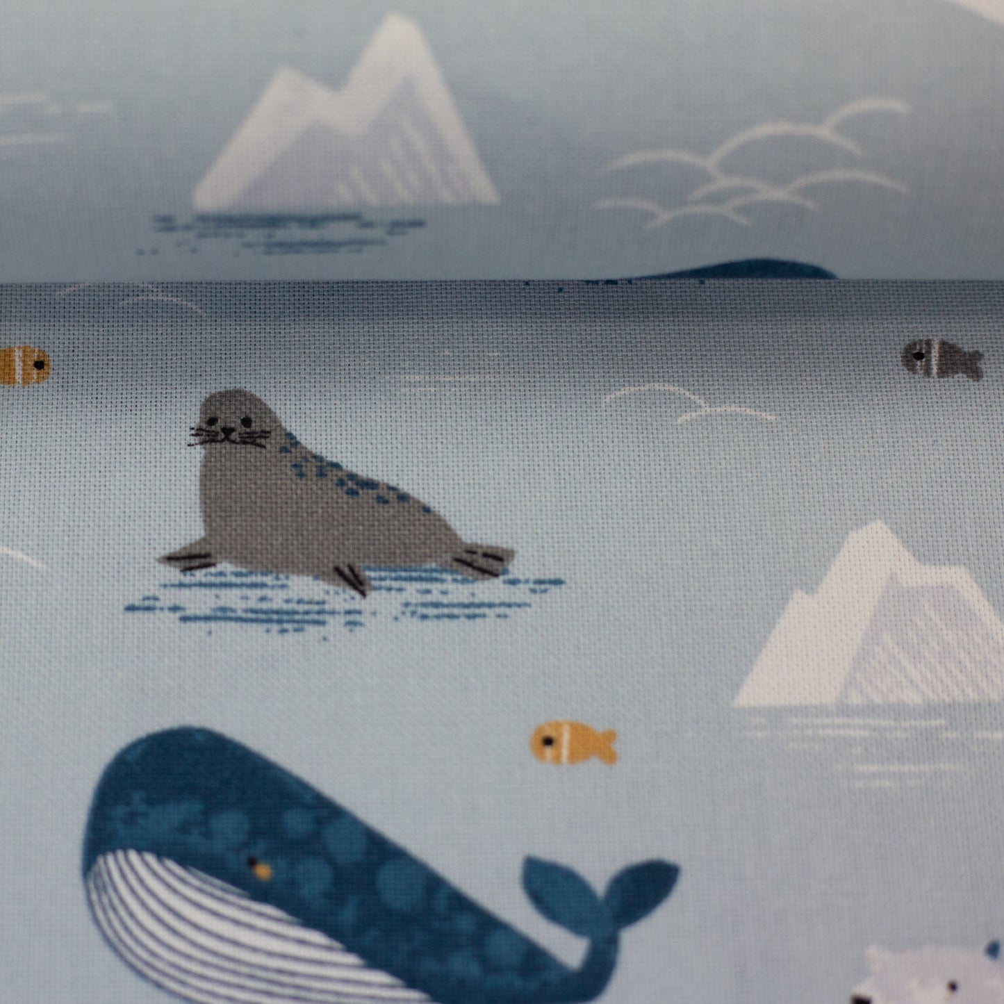 Canvas „Toni“ Leinenoptik Wal Pinguin Seehund Swafing
