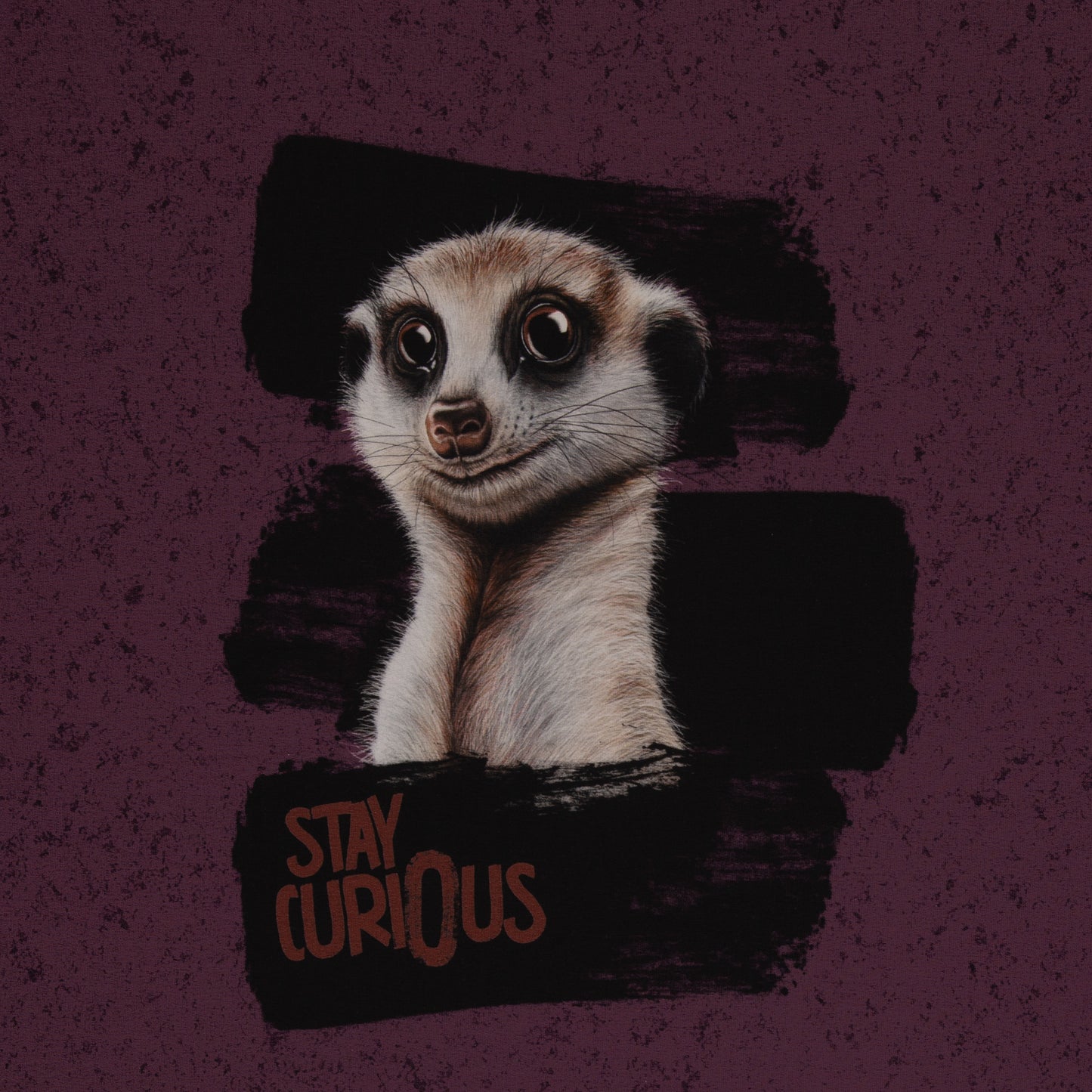 French Terry Panel Erdmännchen Stay Curious by Thorsten Berger bordeaux Swafing