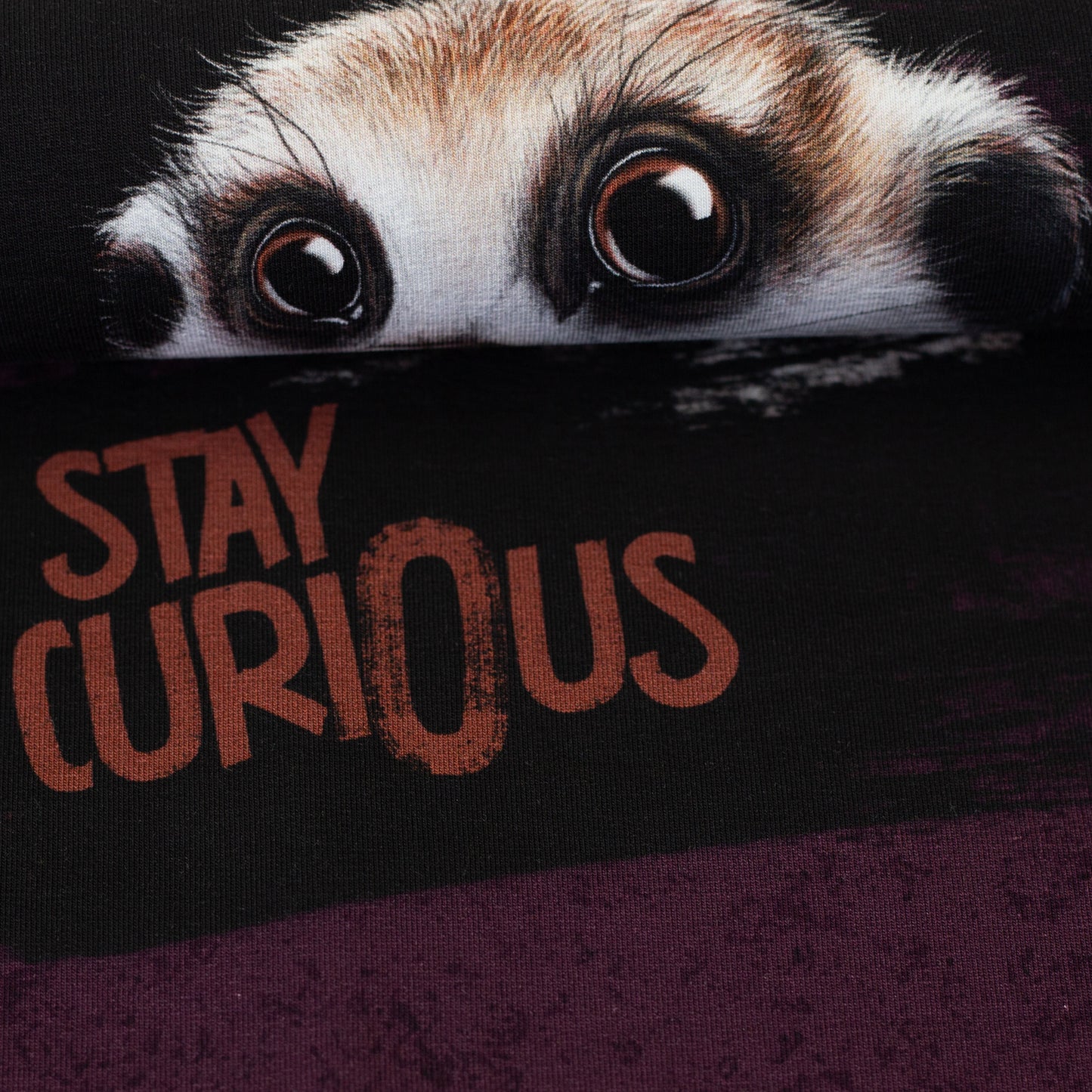 French Terry Panel Erdmännchen Stay Curious by Thorsten Berger bordeaux Swafing