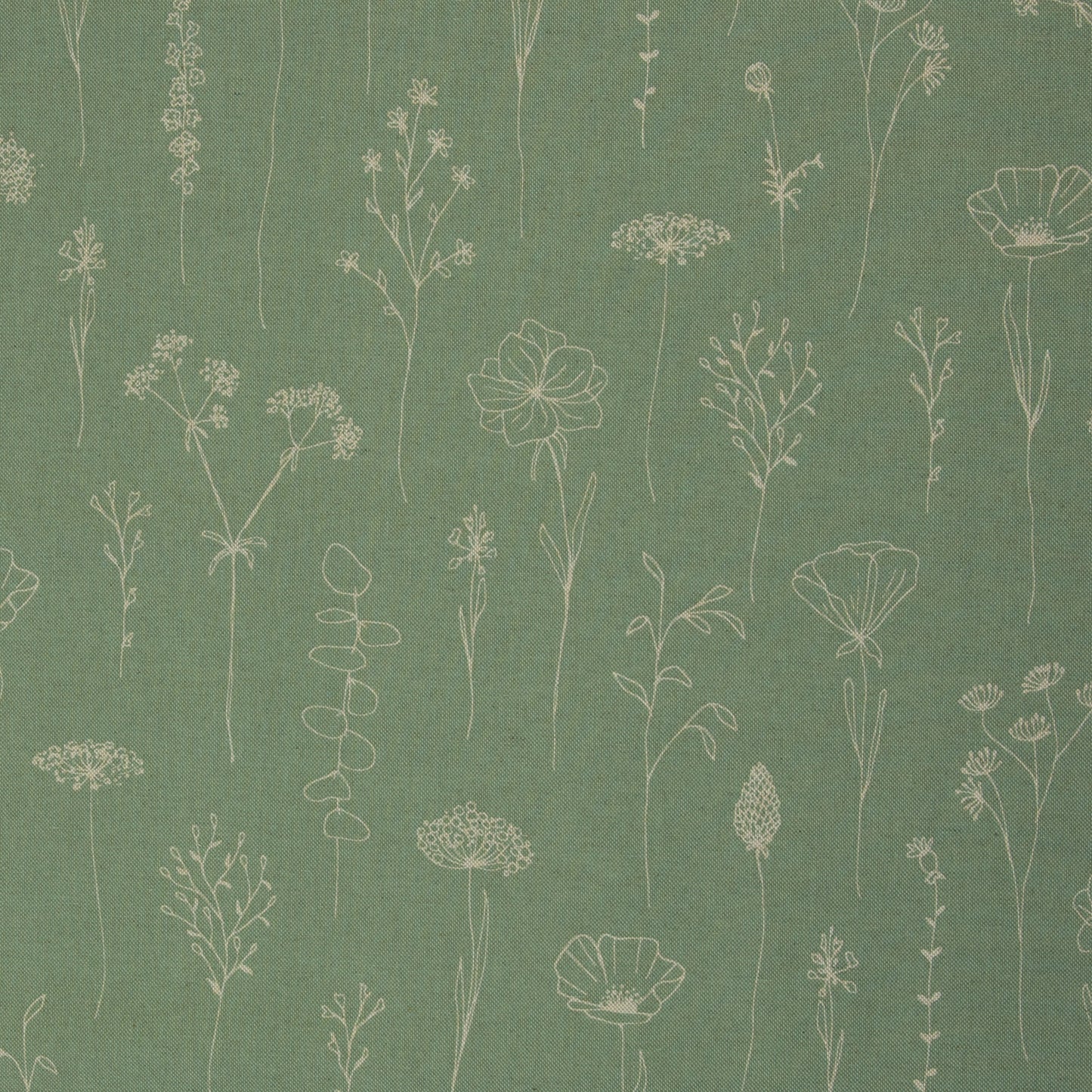 Dekostoff Canvas Leinenoptik Linde Blumen Gräser Swafing altmint