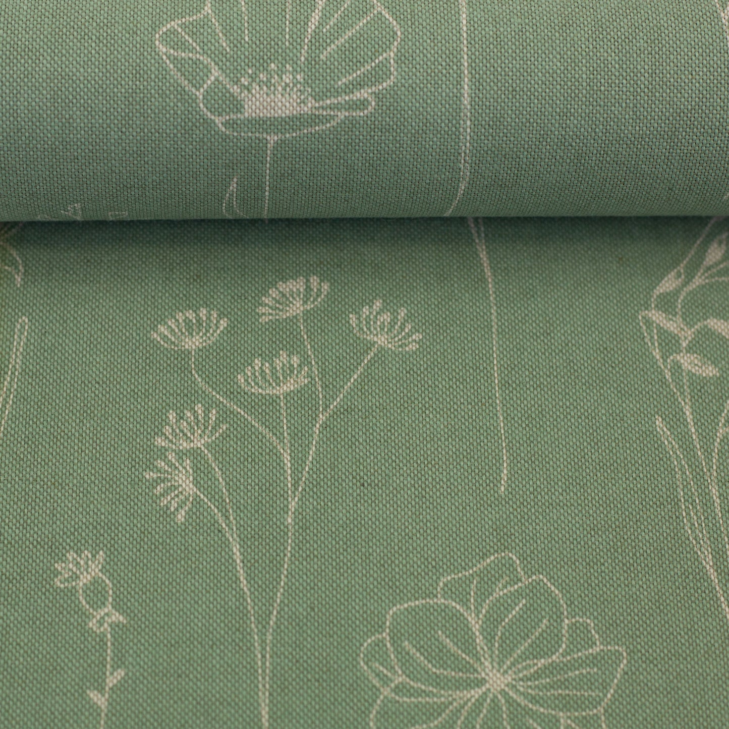 Dekostoff Canvas Leinenoptik Linde Blumen Gräser Swafing altmint
