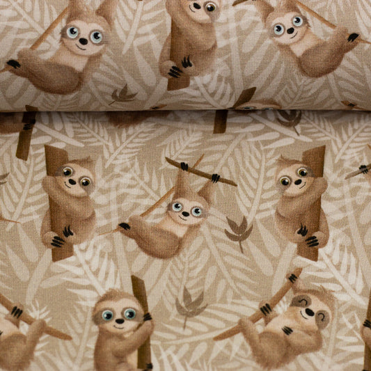 Jersey Faultier – Baumwolljersey Lazy Jungle by Mrs Mint Design Swafing