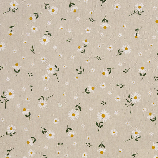 Canvas Leinenoptik Gänseblümchen beige Swafing Petra