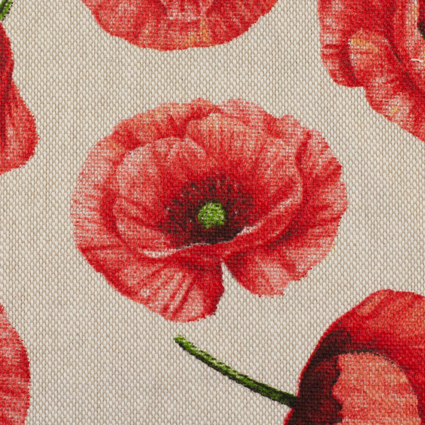 Canvas Leinenoptik Mohnblume beige Swafing Petra