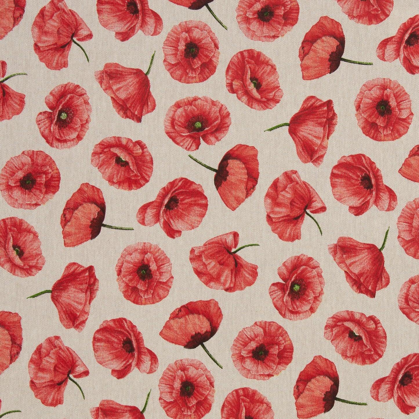 Canvas Leinenoptik Mohnblume beige Swafing Petra