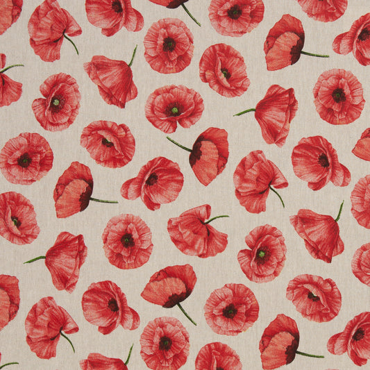 Canvas Leinenoptik Mohnblume beige Swafing Petra