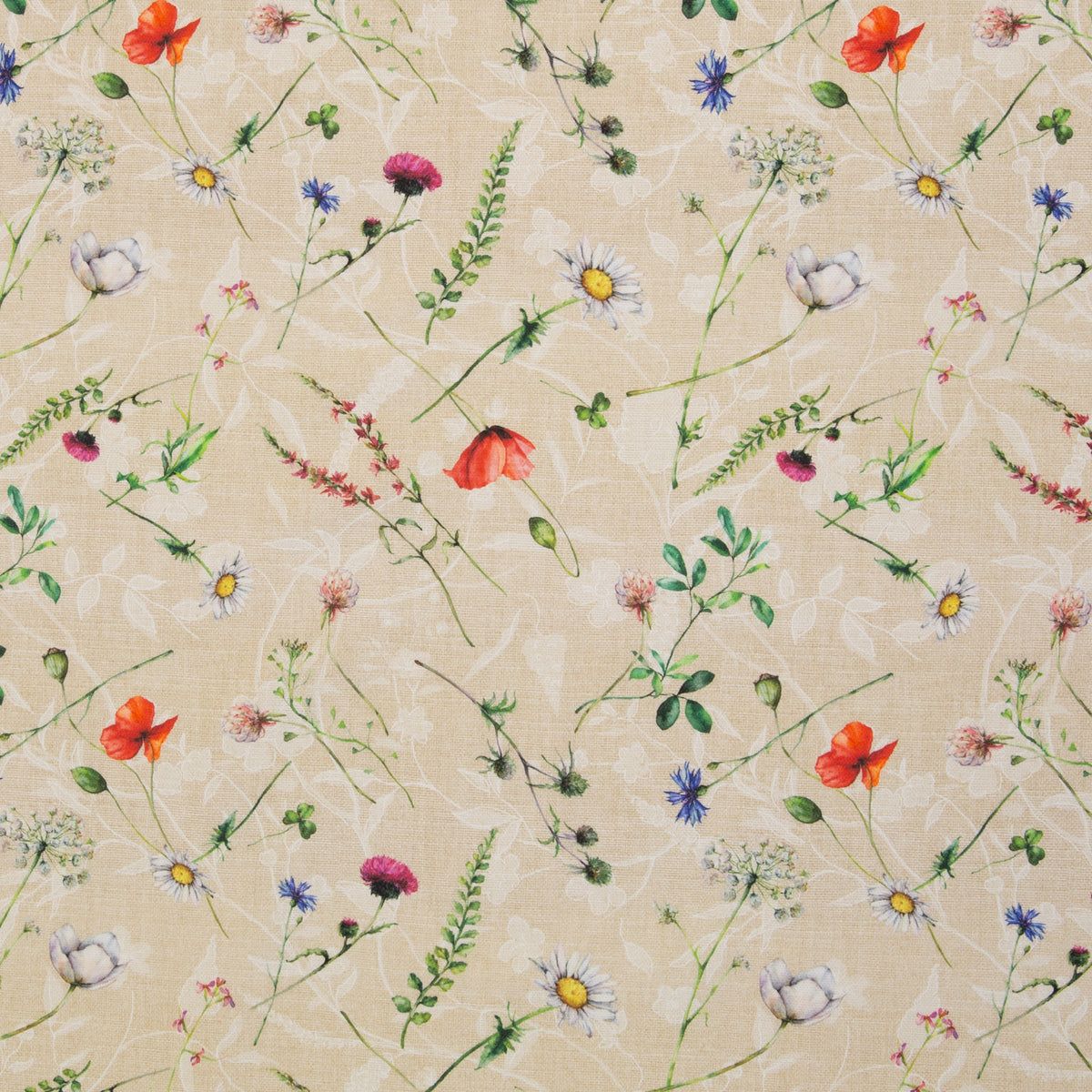 Canvas Leinenoptik Blumen beige Swafing Wilma