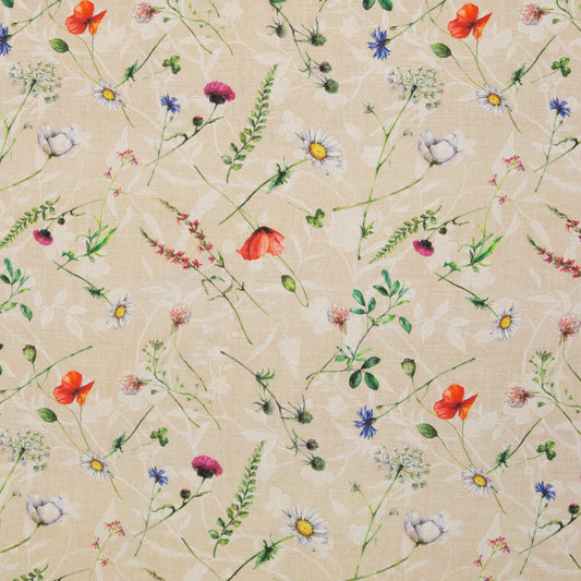 Canvas Leinenoptik Blumen beige Swafing Wilma