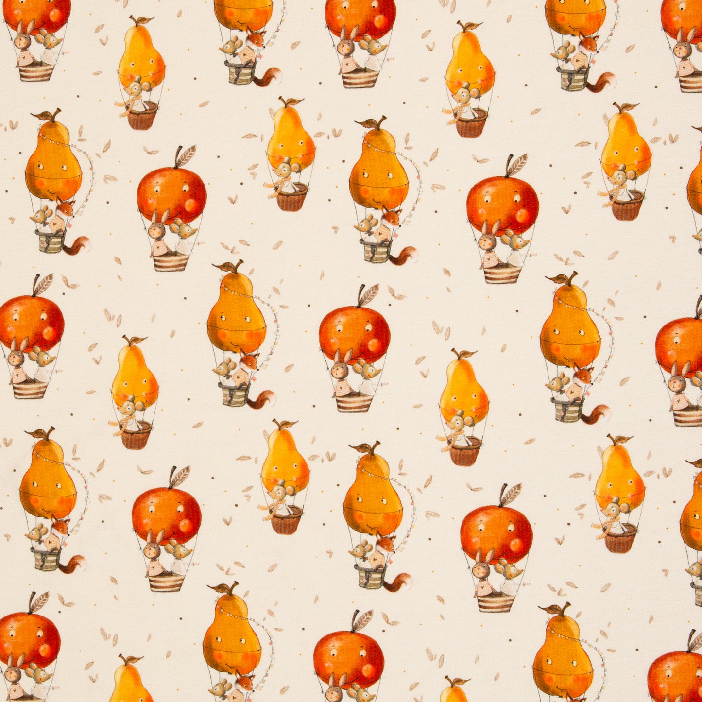 French Terry Little Fox & Friends Swafing Fuchs und Maus Heißluftballon