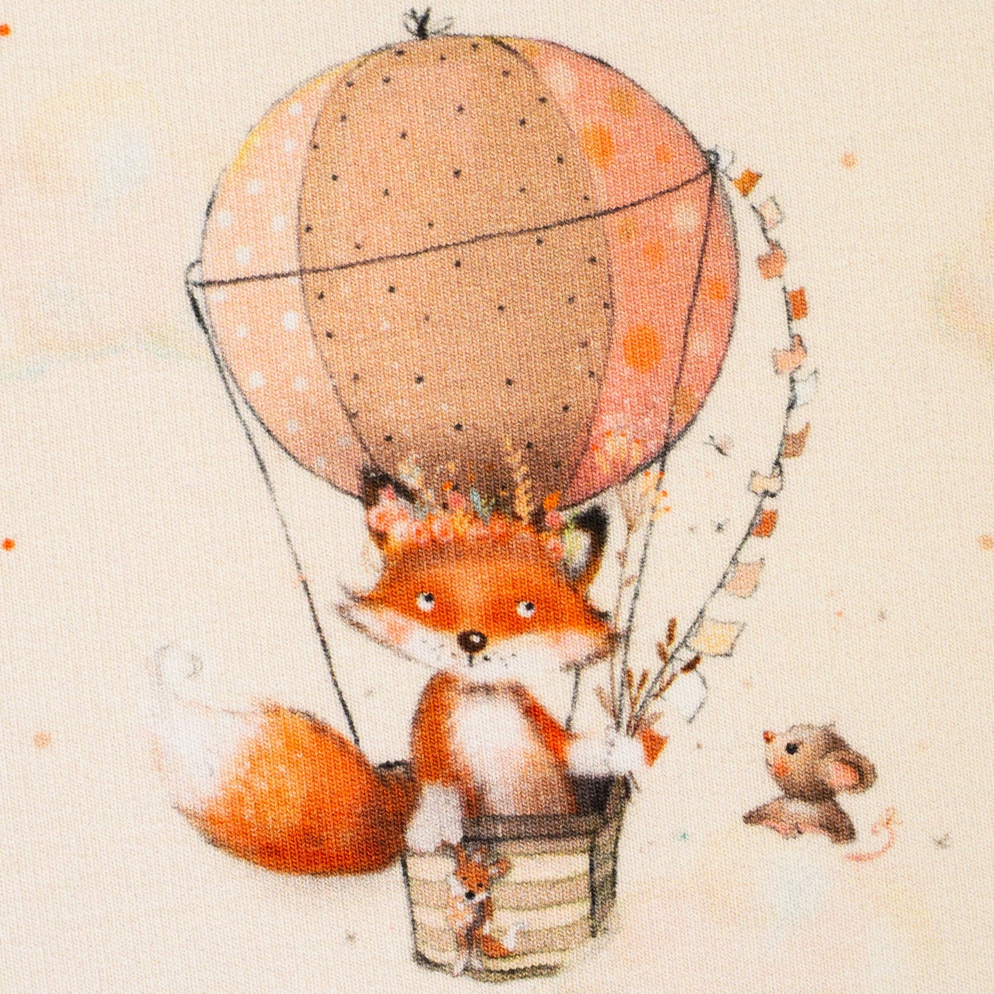 French Terry Little Fox & Friends Swafing Fuchs Heißluftballon