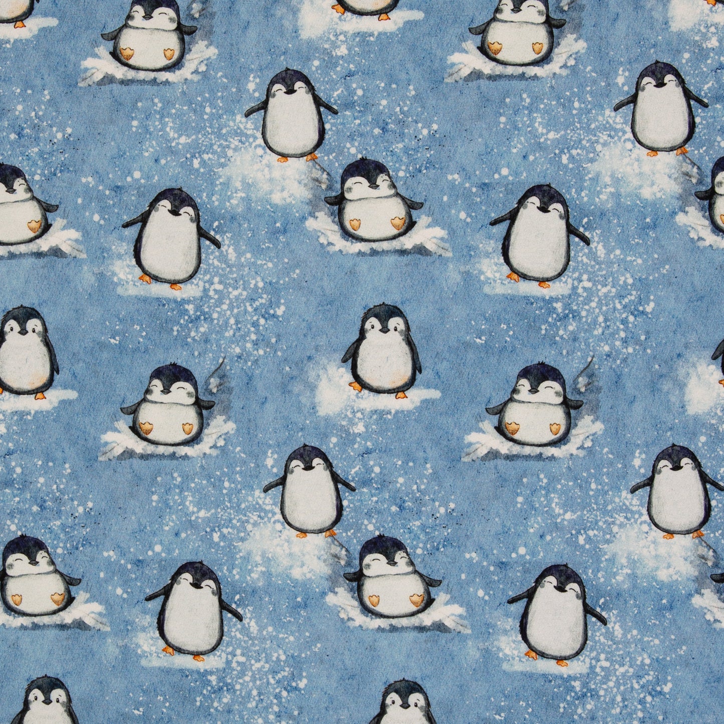 French Terry Arctic by Christiane Zielinski Pinguin Swafing blau