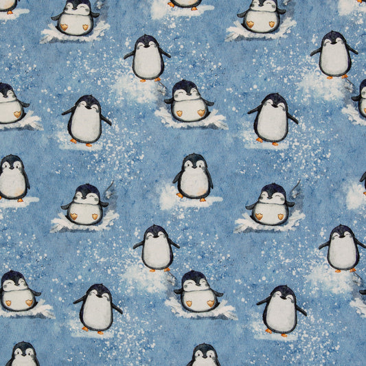 French Terry Arctic by Christiane Zielinski Pinguin Swafing blau