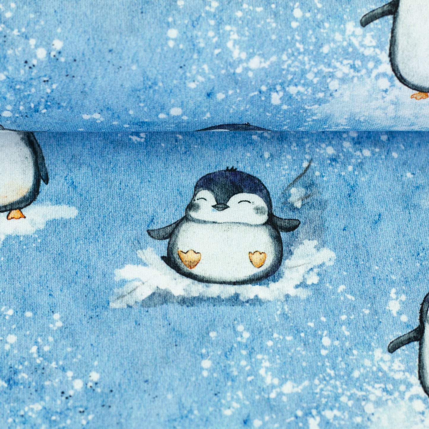 French Terry Arctic by Christiane Zielinski Pinguin Swafing blau