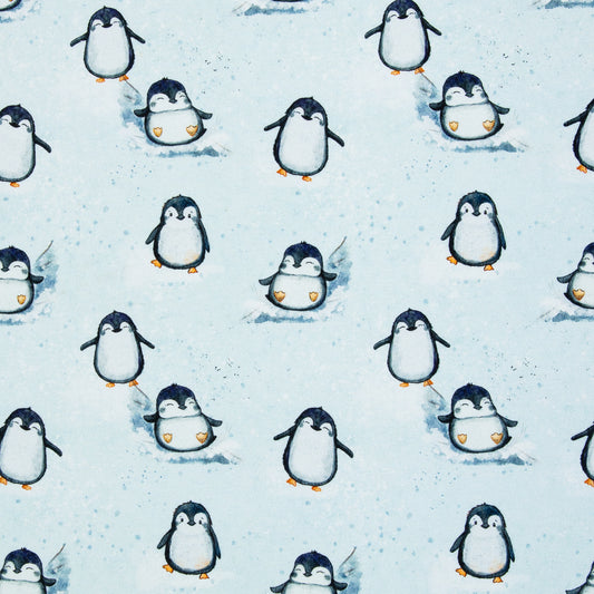 French Terry Arctic by Christiane Zielinski Pinguin Swafing mint