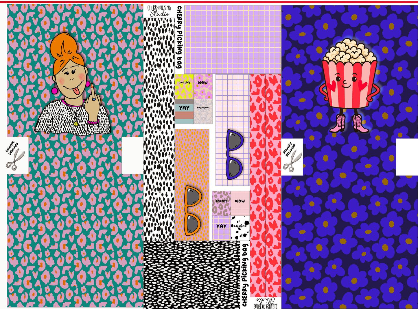 Canvas Cut and Sew Beutel von Cherry Picking Swafing Popcorn