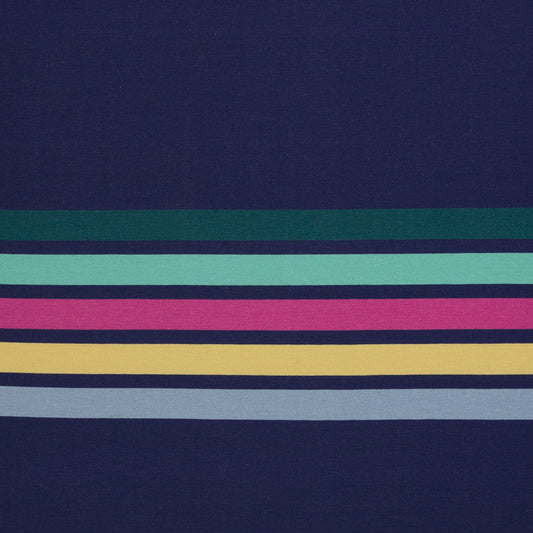 French Terry Panel Simply Stripes by Lillesol & Pelle Swafing blau