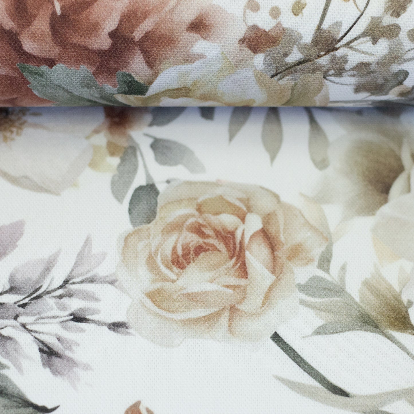 Canvas Leinenoptik Blumen weiß Swafing Laura