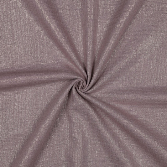Double Gauze Uni Glitzer puderrosa
