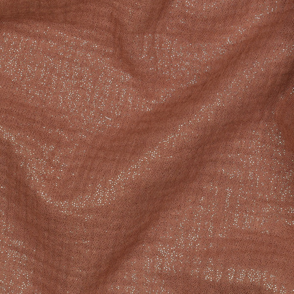 Double Gauze Musselin Uni Glitzer cognac