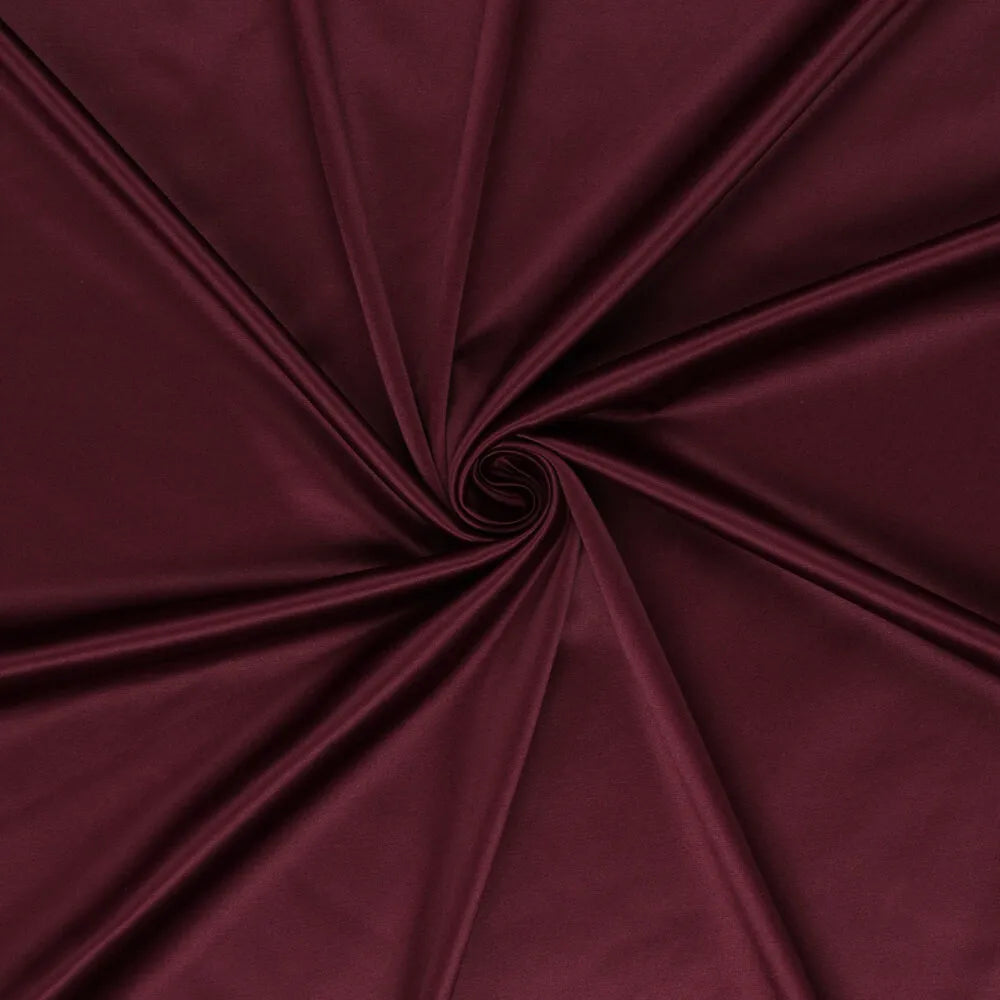 Baumwoll Stretch Satin Selena uni dunkelrot