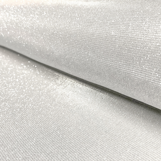 Polyester Jersey Stoff Lurex Uni Silber