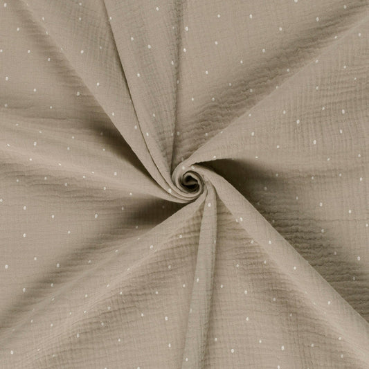 Musselin Punkte beige