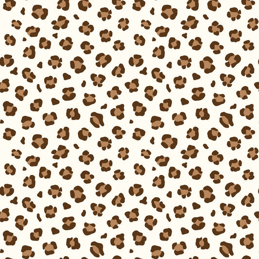 Baumwolle Popeline Leo Panther Print wollweiß