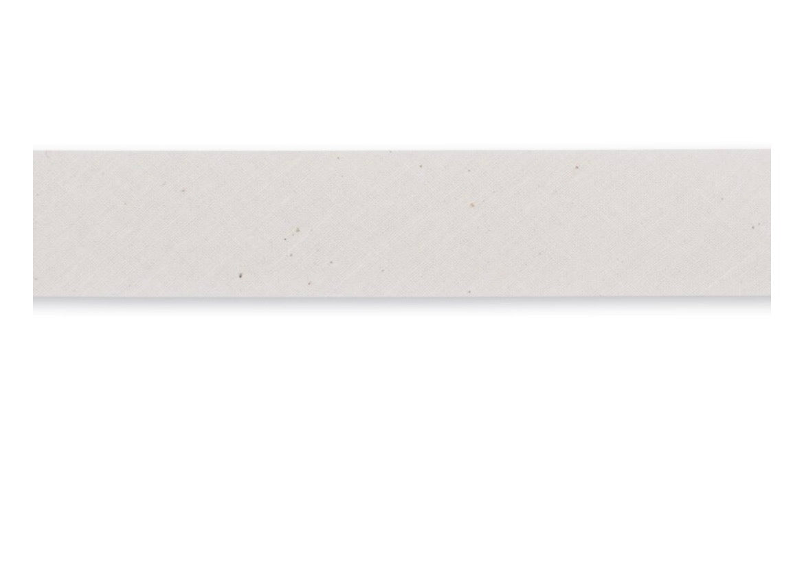 Schrägband Baumwolle 60/30 mm rohweiß