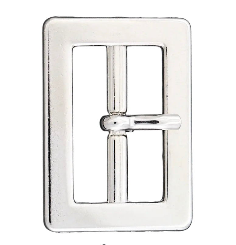 Metallschließe Gürtelschnalle 40 mm silber