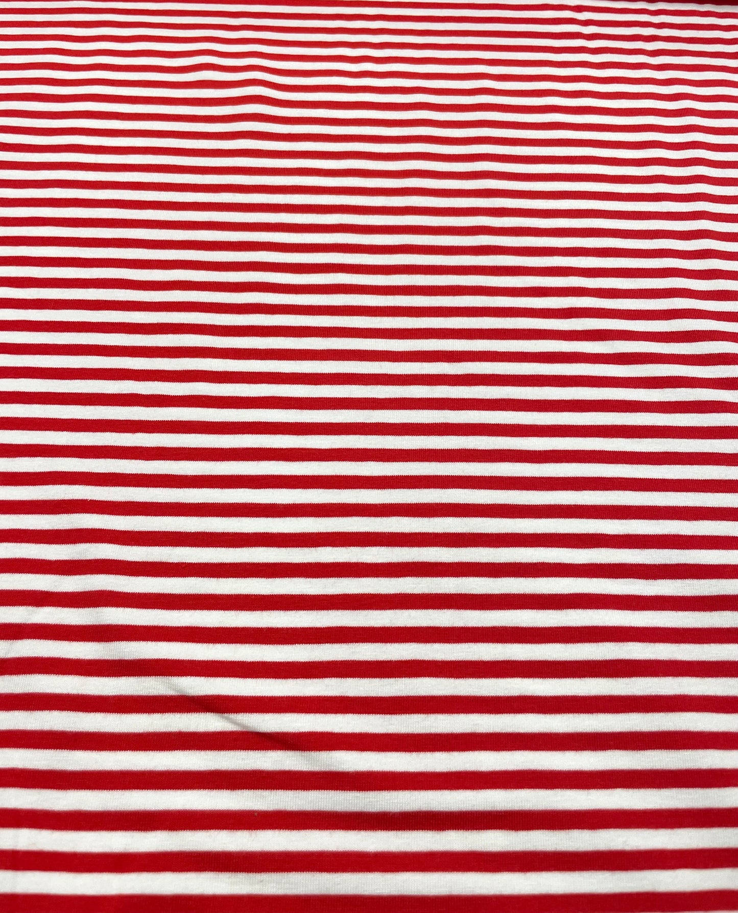 Baumwolljersey Streifen rot/weiß