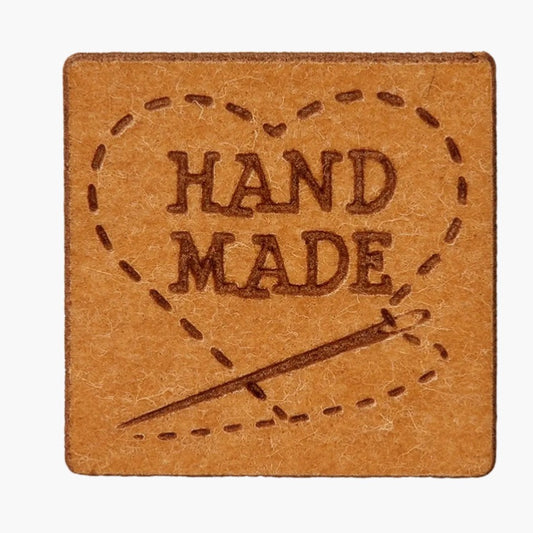 Zierteil Handmade hellbraun 20x20 mm