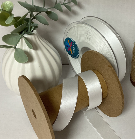 Satinband Uni 16mm cremeweiss
