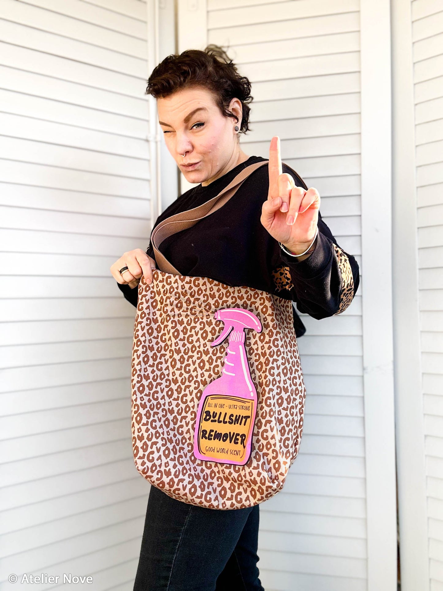 Taschen Panel Cherry Picking Bag 85 cm Herz Sprühflasche Leo Streifen