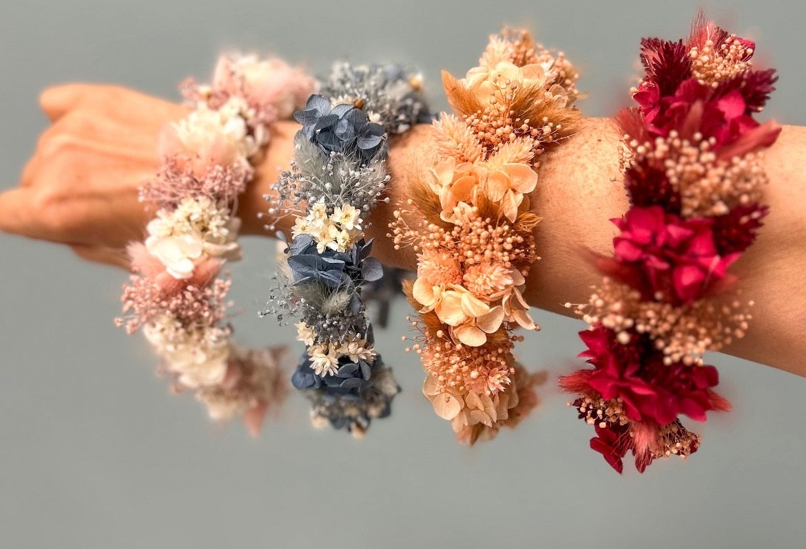 Haarkränze aus Trockenblumen -Kreativ Studio by süsssStoffe