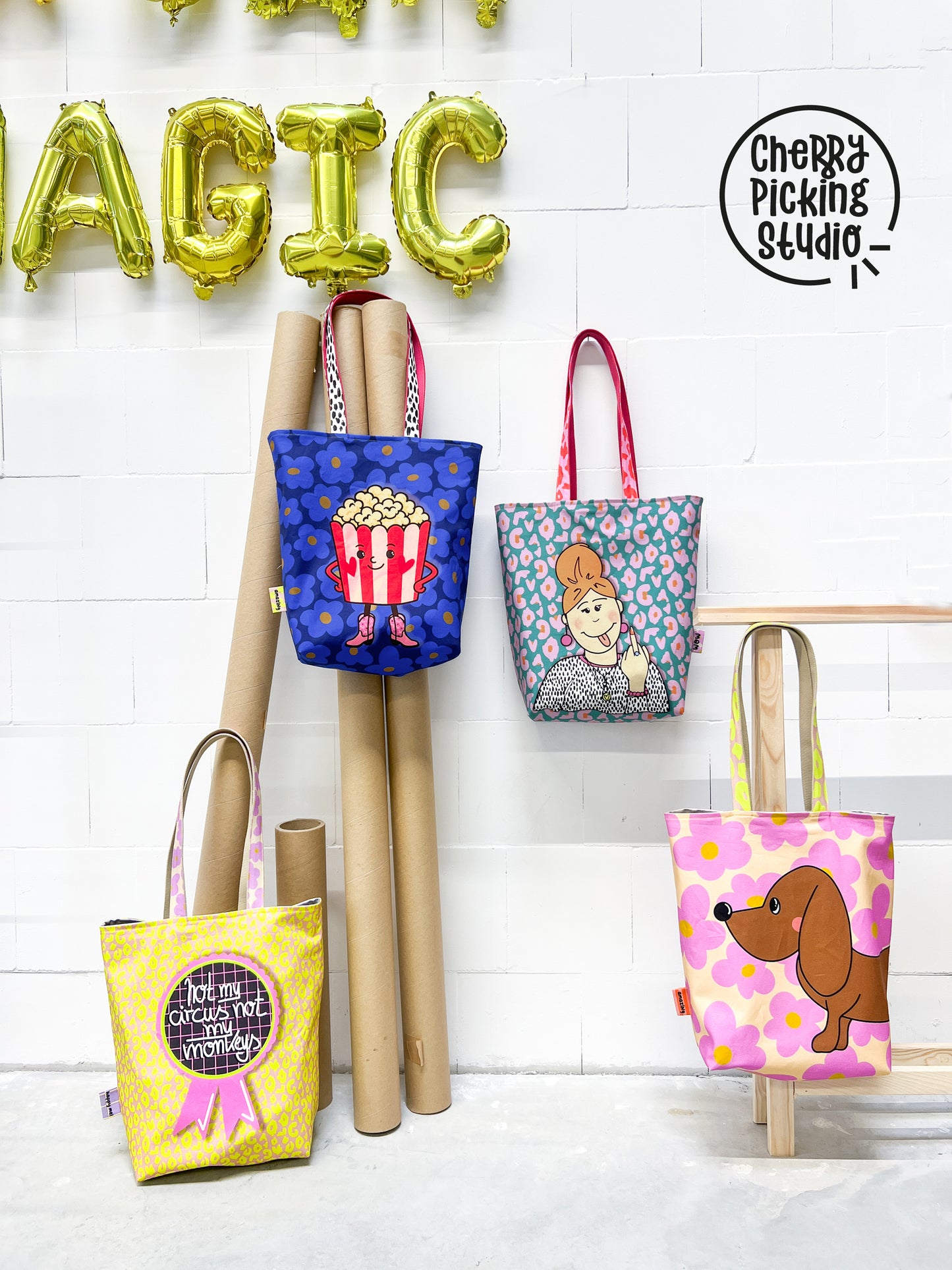 Canvas Cut and Sew Beutel von Cherry Picking Swafing Popcorn