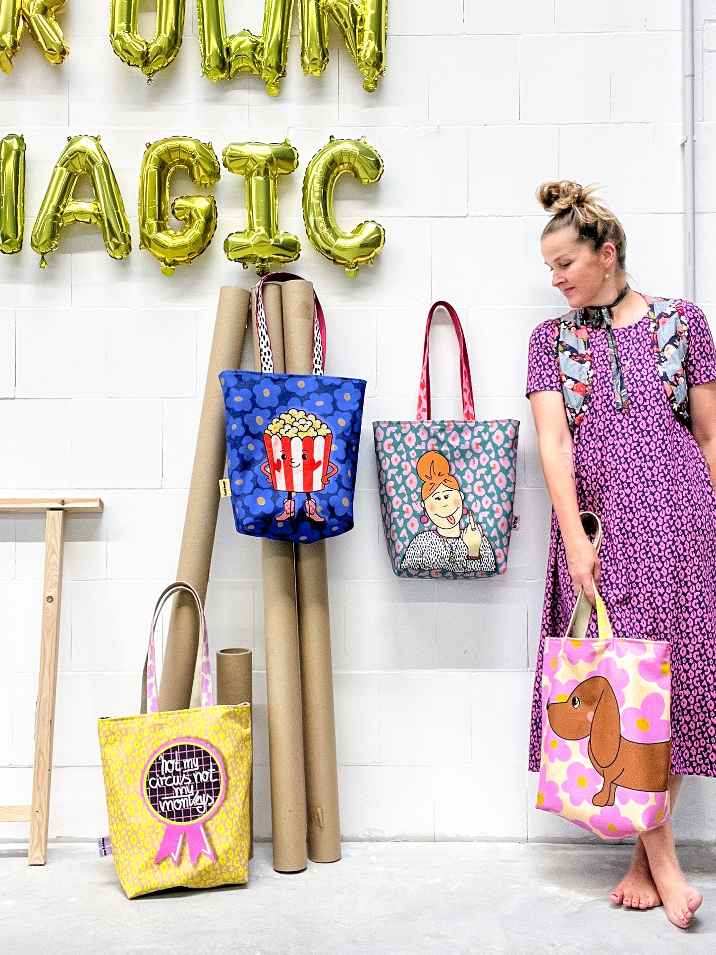 Canvas Cut and Sew Beutel von Cherry Picking Swafing Dackel