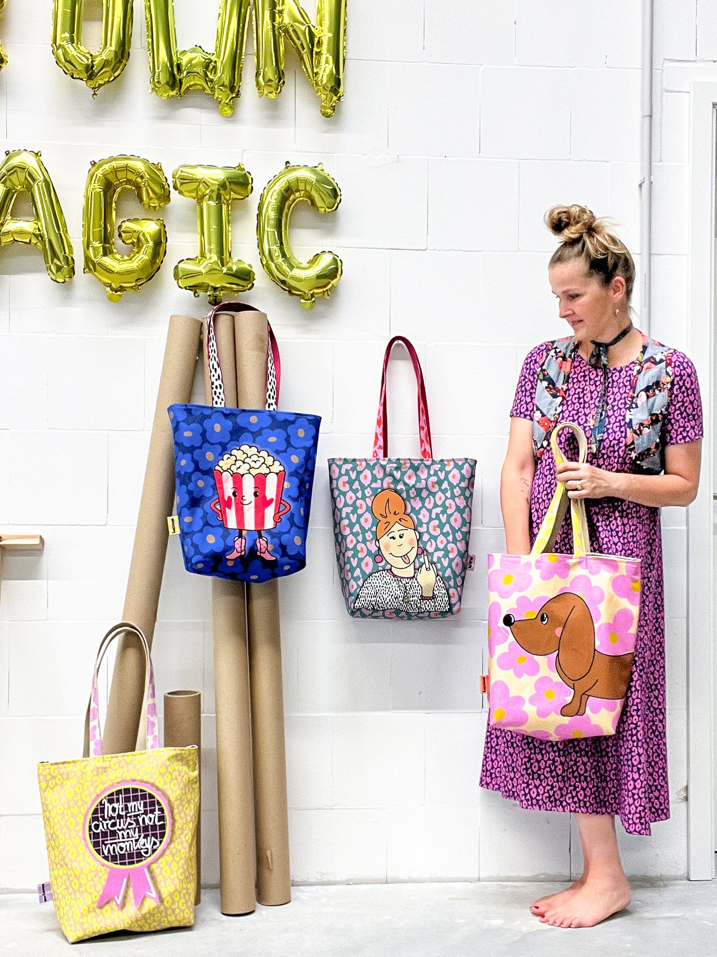 Canvas Cut and Sew Beutel von Cherry Picking Swafing Popcorn