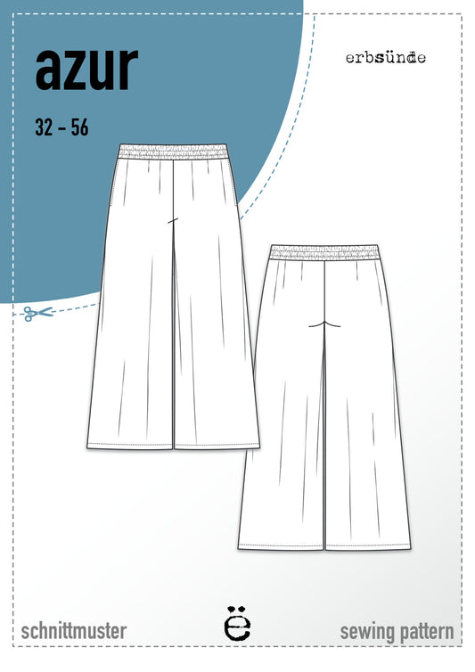Erbsünde Schnittmuster "azur" Culotte Hose Damen