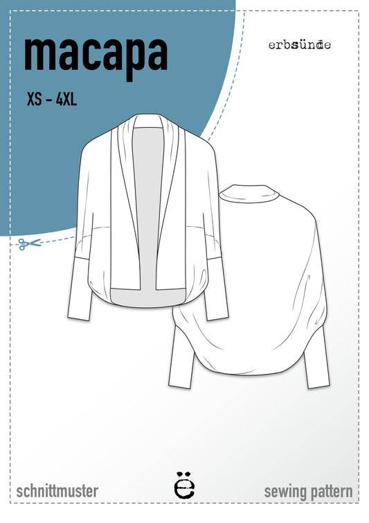 Erbsünde Schnittmuster "macapa" Strickjacke Damen