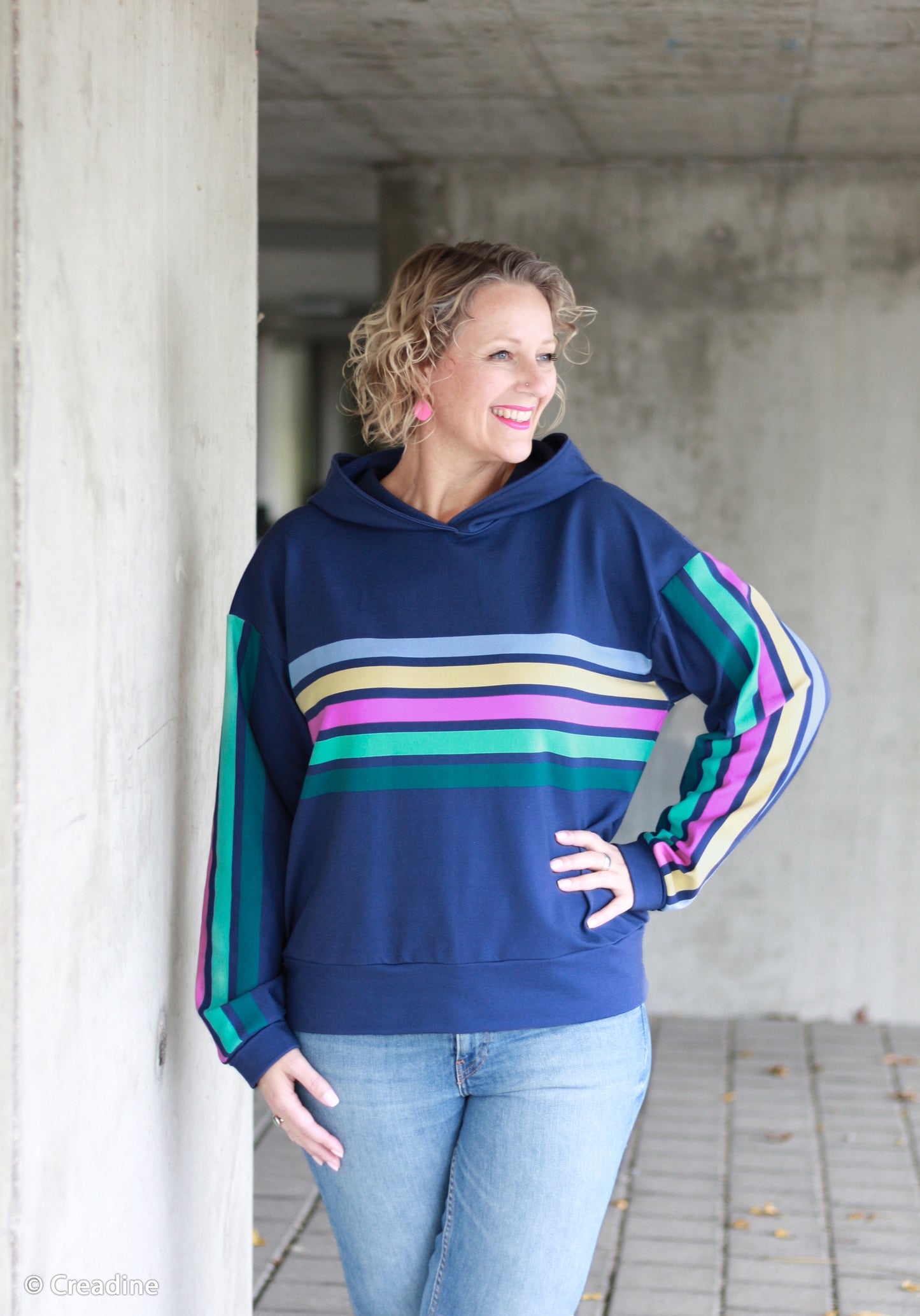French Terry Panel Simply Stripes by Lillesol & Pelle Swafing blau