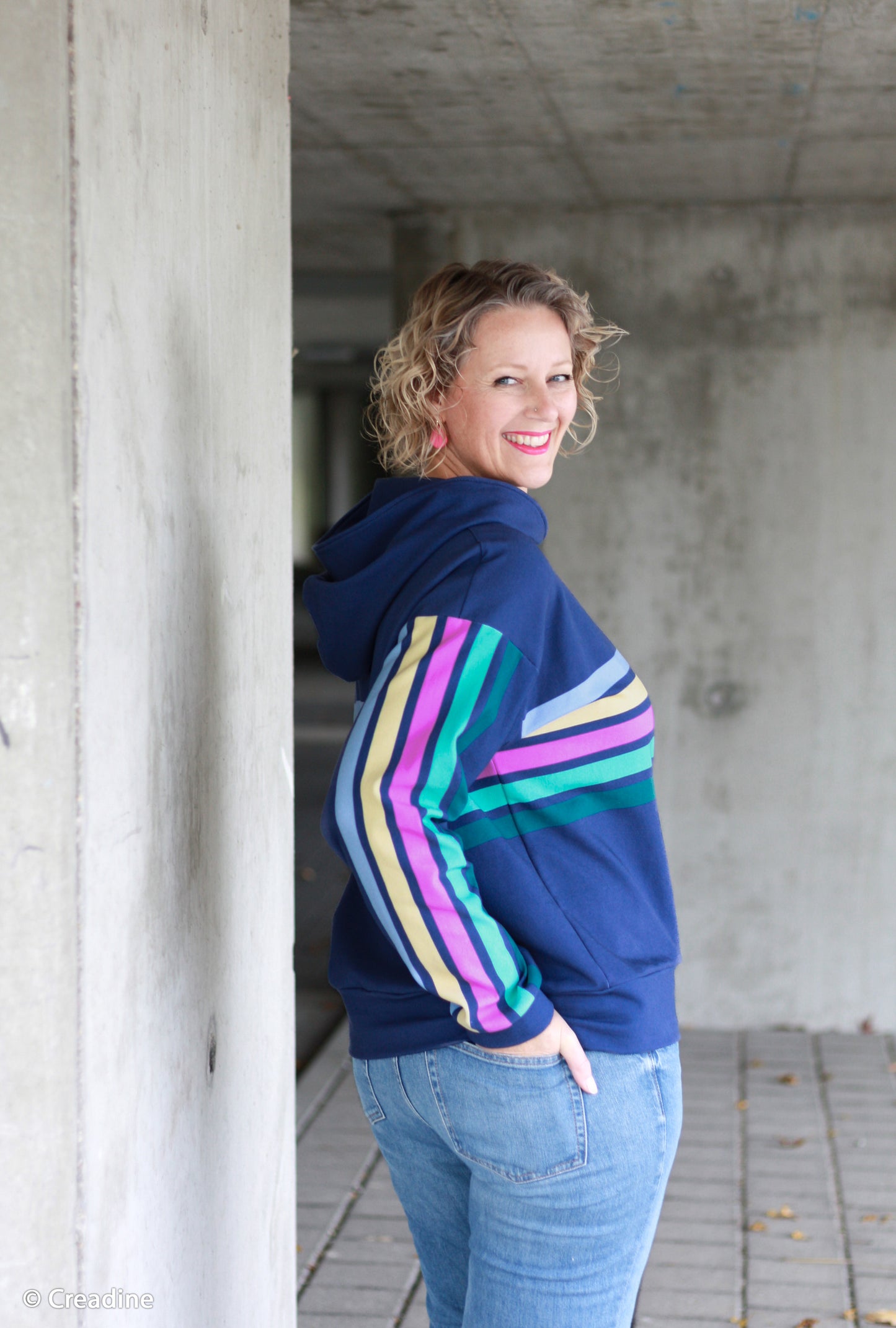French Terry Panel Simply Stripes by Lillesol & Pelle Swafing blau
