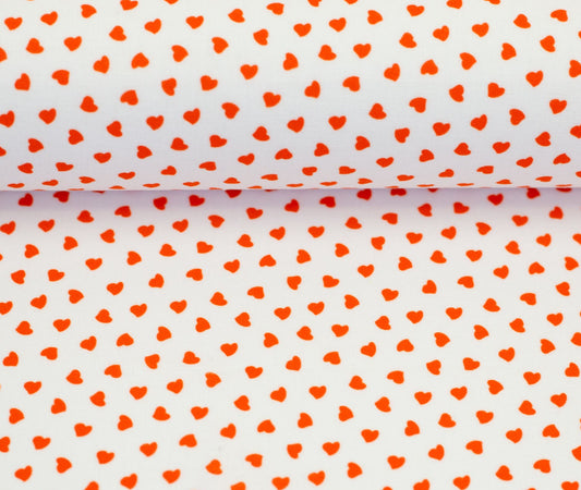 Baumwolle "Tim" Herzen Swafing weiß rotorange