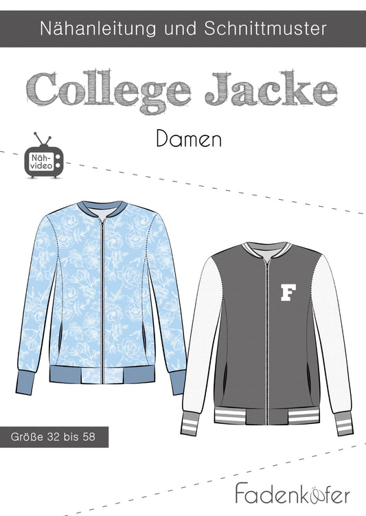 Fadenkäfer Schnittmuster "College Jacke" Damen
