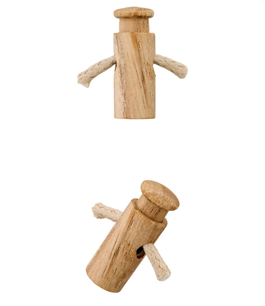 Kordelstopper Holz Ø 23 mm Durchlass 4mm beige