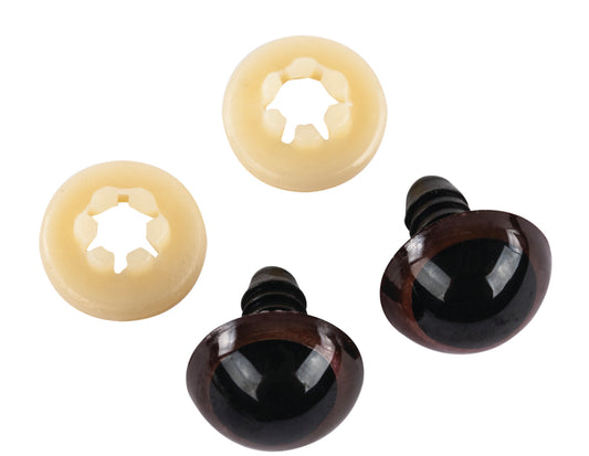 Rayher Sicherheitsaugen mit Steckverschluss 12 mm dunkelbraun
